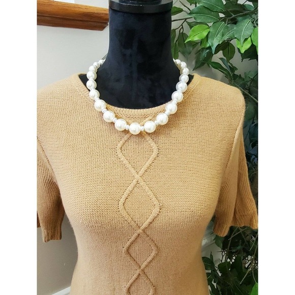 NewYork & Co. Women's Acrylic Round Neck Short Sleeve Knee Length Knit Dress M - Picture 2 of 11